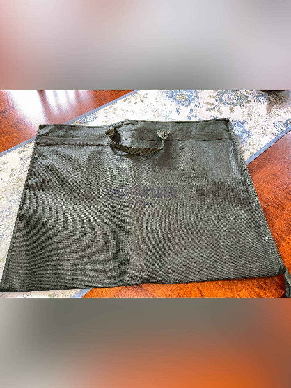 Todd Snyder Olive Green Canvas Garment Bag